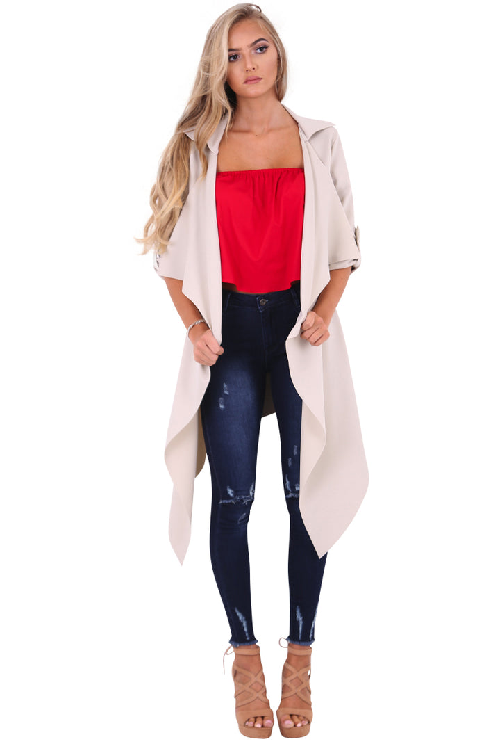 Stone Waterfall Duster Jacket - Amelia