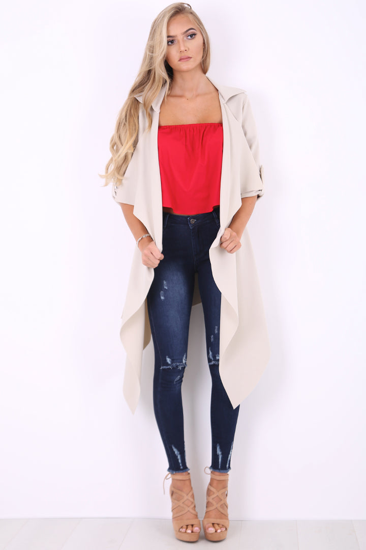 Stone Waterfall Duster Jacket - Amelia