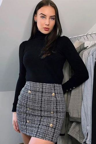 Tweed Skirt Black & White - Kiera